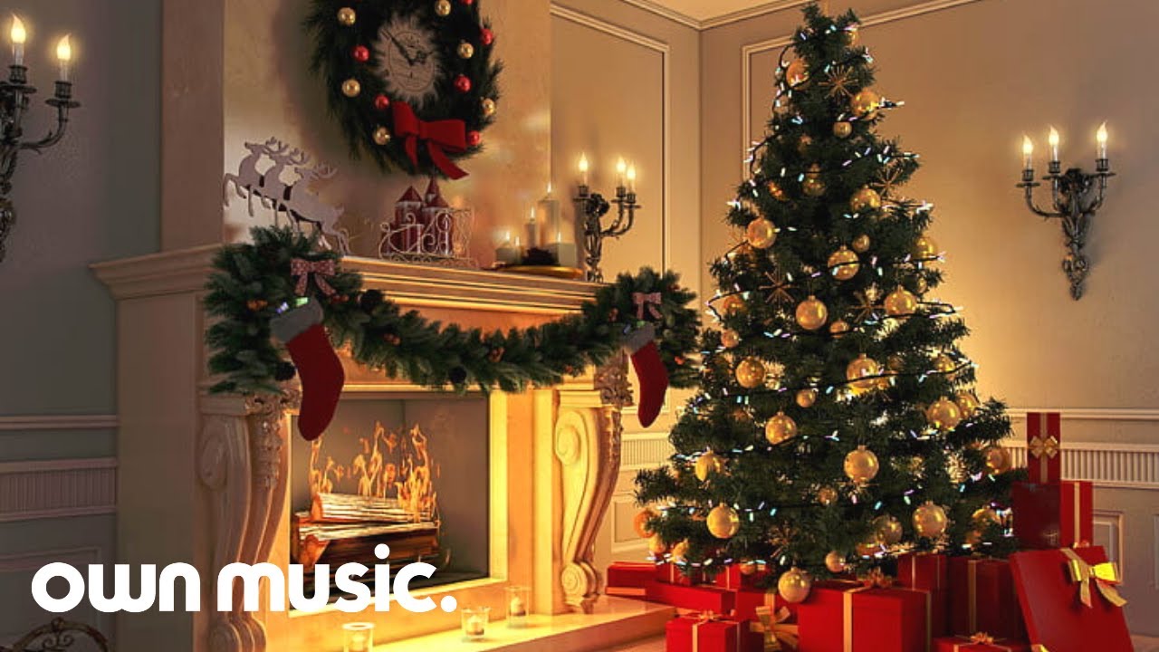 Christmas Night 🎅🏻   Relaxing Christmas Music And Crackling Fireplace - Christmas Music Playlist 🎄